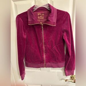 Victoria’s Secret Velour full zip hoodie maroon pink hoodie Plush & Lush Y2K era